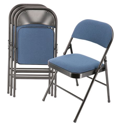 Elama Metal Folding Chairs With Padded Seats, 